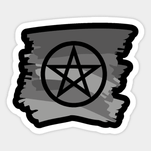 Pagan Pentagram Grey Paint Witch Magick Sticker